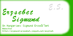 erzsebet sigmund business card